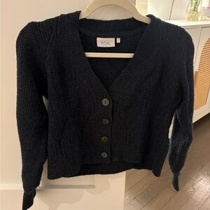 Foil Women's Navy Cardigan Sweater